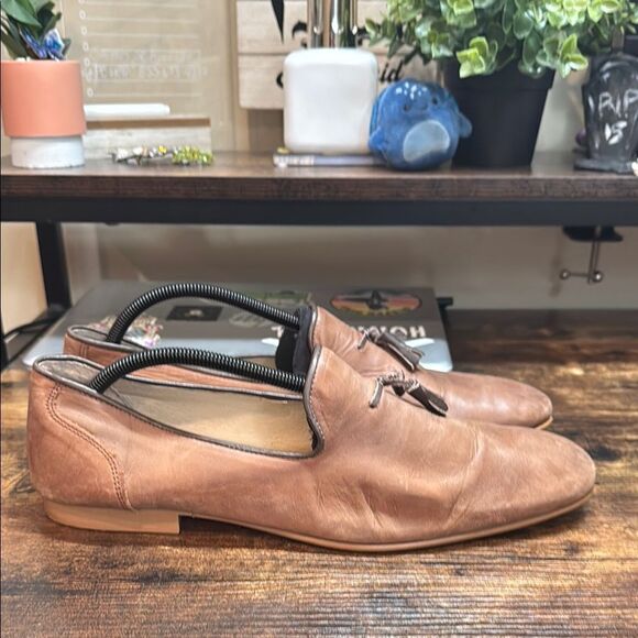 ASOS Brown Leather Tassel loafers size 11 - Picture 1 of 12